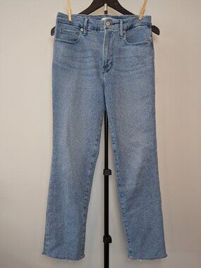 Good American Women's Size 8/29 Good Straight Medium Wash Split Pockets Jeans
